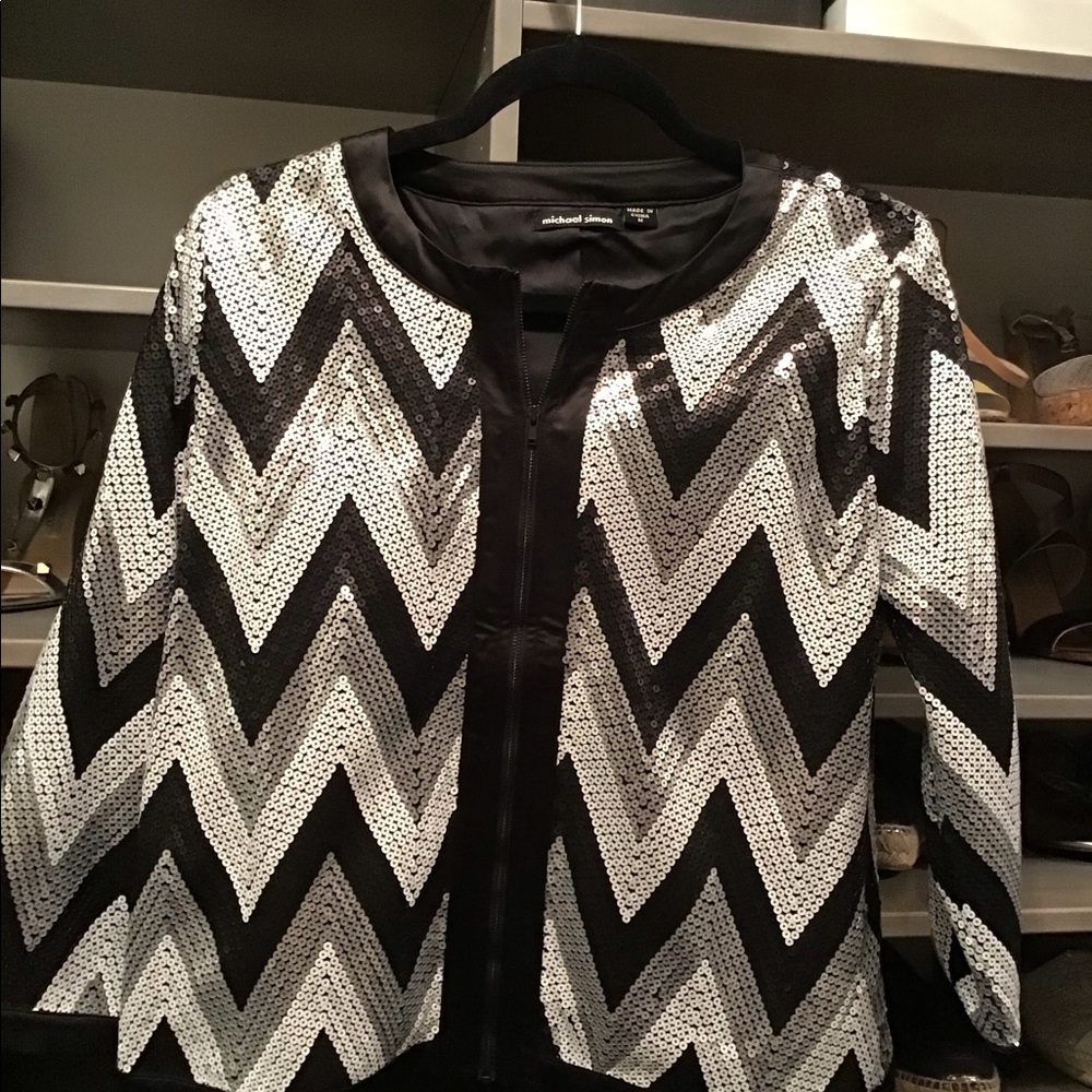 Michael Simon Zigzag-Sequined Jacket- Size M - image 4
